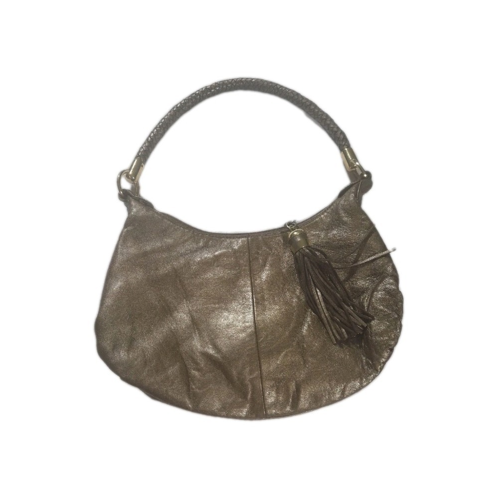 Great American Leatherworks Shoulder Handbag Bronze Metallic w/tassel zipper